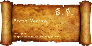 Becze Verita névjegykártya
